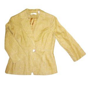 Vtg Valerie Separates Dijon Yellow Linen Blazer 4